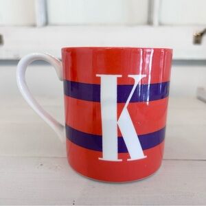 Kate x Spade Lenox Wickford "To the Letter" monogram "K" Mug RARE Orange Purple